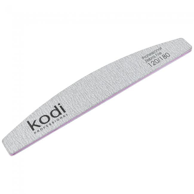 №130 Nail File «Crescent» 120/180 (Color: Light Gray, Size: 178/28/4)
